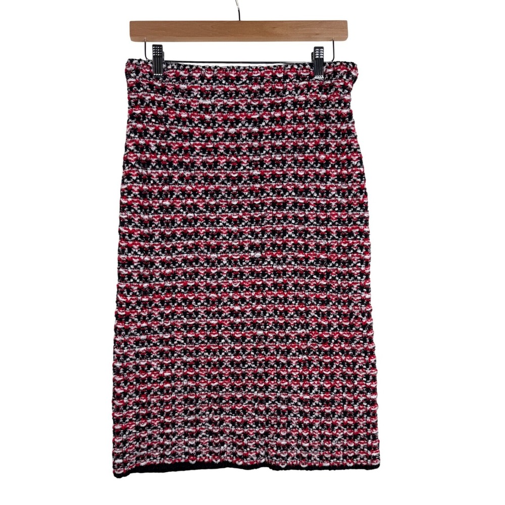 Ann Taylor Womens Tweed Pencil Skirt Size Medium Red‎ Multicolor